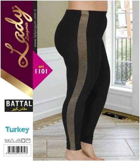 Battal Beden Yanları Şeritli Tayt Lady 1101