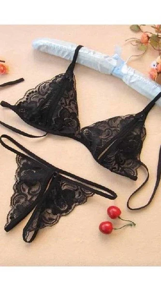 Vixson Dantelli Fantazi Sütyen ve G-String Takımı