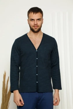 Akbeniz Erkek Önden Düğmeli Cepli Uzun Kollu Pijama Takımı 6768