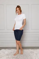 Akbeniz Microfiber Diz Üstü Tayt 5869 Lacivert detay görünüm