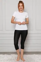 Akbeniz Microfiber Kapri Tayt 5864 Siyah