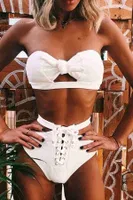 Angelsin Özel Tasarım Bikini Üst Beyaz Beyaz