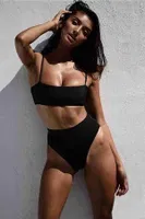 Angelsin Şık Bikini üst Siyah Siyah detay görünüm