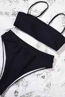 Angelsin Şık Bikini üst Siyah Siyah farklı açı