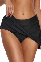 Angelsin Şık Etekli Bütün Bikini Alt Siyah Siyah