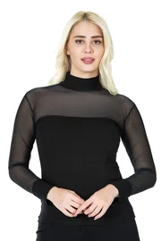 Derya Kurşun Balıkçı Yaka Transparan Kadın Tişört Derya Kurşun 296