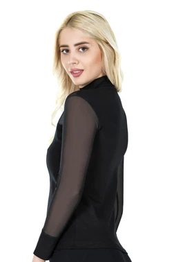 Derya Kurşun Balıkçı Yaka Transparan Kadın Tişört Derya Kurşun 296 - Alternatif Görünüm