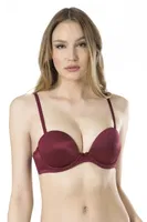 Basic Duble Dolgulu Straplez Sütyen Fabony 3040 Bordo detay görünüm