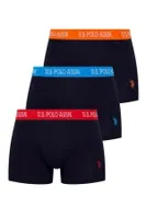 Bel Lastiği Renkli Kısa Paça 3lü Boxer U.S. Polo Assn. 80253 Lacivert detay görünüm