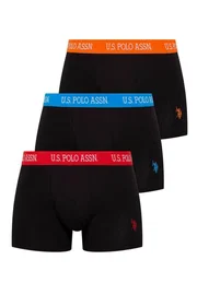 Us. POLO Assn. Bel Lastiği Renkli Kısa Paça 3lü Boxer U.S. Polo Assn. 80253