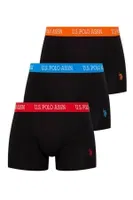 Bel Lastiği Renkli Kısa Paça 3lü Boxer U.S. Polo Assn. 80253 Siyah