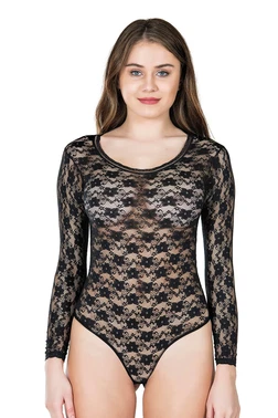 Derya Kurşun Bisiklet Yaka Dantelli Çıtçıtlı Kadın Body Derya Kurşun 327
