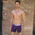 Kemer Desenli Erkek Boxer Goldenbay 1642 Mor