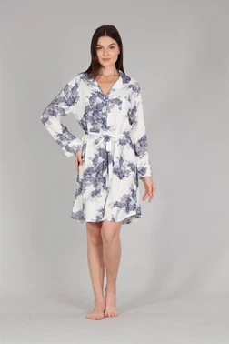 Bone Club Boydan Düğmeli Dokuma Sabahlık Bone 5334