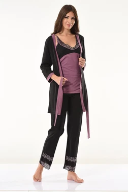 Derya Kurşun Dantel Detaylı Gecelik Sabahlık Takım Derya Kurşun 1043