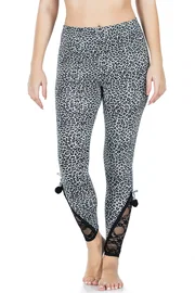 Derya Kurşun Dantel Paça Leopar Kadın Tayt Derya Kurşun 436