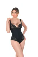 Dantelli Agraflı Body Korse Emay 2947 Siyah