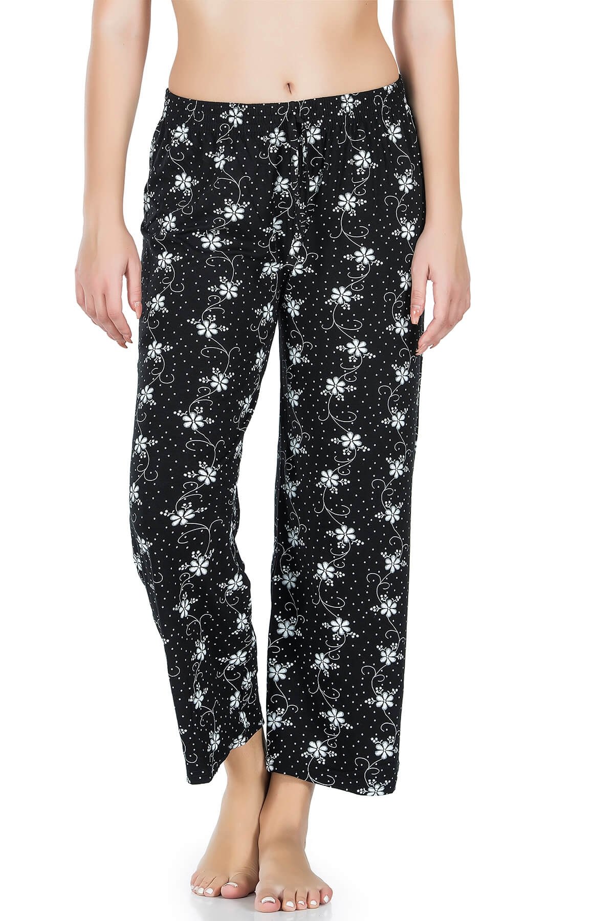 Desenli Geniş Paça Pantolon Derya Kurşun 025-D01