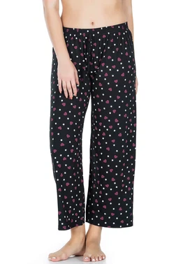 Derya Kurşun Desenli Geniş Paça Pantolon Derya Kurşun 025-D02