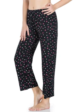 Derya Kurşun Desenli Geniş Paça Pantolon Derya Kurşun 025-D02 - Alternatif Görünüm