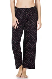 Derya Kurşun Desenli Geniş Paça Pantolon Derya Kurşun 025-D03