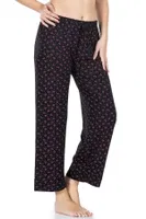 Desenli Geniş Paça Pantolon Derya Kurşun 025-D03 Siyah görsel 4