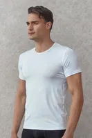 Doreanse Erkek Basic Bisiklet Yaka T-Shirt 2566 Beyaz detay görünüm