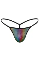 Doreanse Erkek Polyamid Çok Renkli Parlak Tanga String 1300 Rainbow detay görünüm