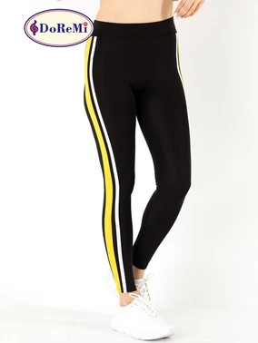 DOREMI Active Sportive Sarı Çift Çizgili DoReMi Tayt - Alternatif Görünüm