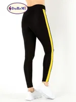 Active Sportive Sarı Çift Çizgili DoReMi Tayt Siyah görsel 5