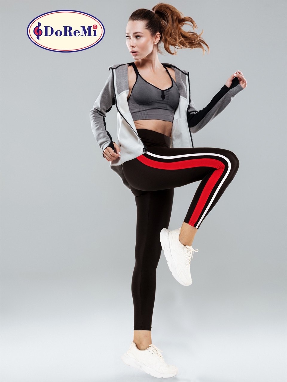 Active Sportive Çift Çizgili Tayt DoReMi 002-000872