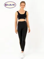 DoReMi Active Sportive Kalın Çizgili Tayt Siyah görsel 4