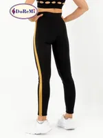 DoReMi Active Sportive Kalın Çizgili Tayt Siyah görsel 7
