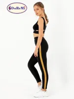 DoReMi Active Sportive Kalın Çizgili Tayt Siyah görsel 8