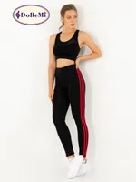 DoReMi Active Sportive Üç Çizgili Tayt Siyah farklı açı
