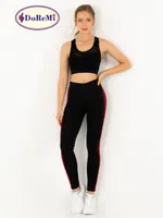 DoReMi Active Sportive Üç Çizgili Tayt Siyah görsel 7