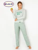 DoReMi Uzun Kollu Baskılı Bayan Pijama Takımı
