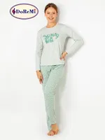 DoReMi Uzun Kollu Baskılı Bayan Pijama Takımı detay görünüm