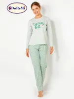 DoReMi Uzun Kollu Baskılı Bayan Pijama Takımı farklı açı