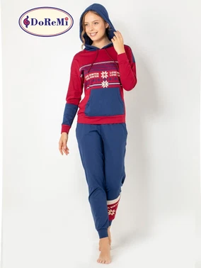 DoReMi Kapşonlu Bayan Pijama Takımı