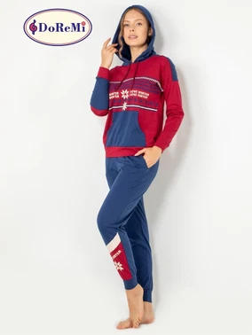 DoReMi Kapşonlu Bayan Pijama Takımı - Alternatif Görünüm
