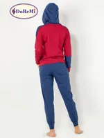 DoReMi Kapşonlu Bayan Pijama Takımı Bordo görsel 5