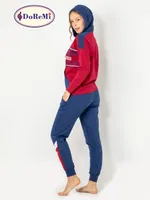 DoReMi Kapşonlu Bayan Pijama Takımı Bordo görsel 6