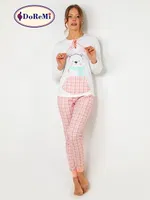 DoReMi Kanguru Cepli Bayan Pijama Takımı Ekru detay görünüm