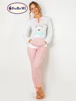 DoReMi Kanguru Cepli Bayan Pijama Takımı Ekru farklı açı