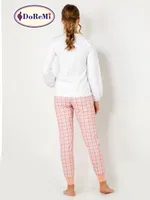 DoReMi Kanguru Cepli Bayan Pijama Takımı Ekru görsel 5