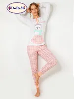 DoReMi Kanguru Cepli Bayan Pijama Takımı Ekru görsel 7