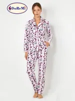 DoReMi Önden düğmeli Bayan Pijama Takımı Desenli detay görünüm