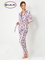 DoReMi Önden düğmeli Bayan Pijama Takımı Desenli görsel 4