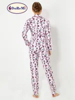 DoReMi Önden düğmeli Bayan Pijama Takımı Desenli görsel 5